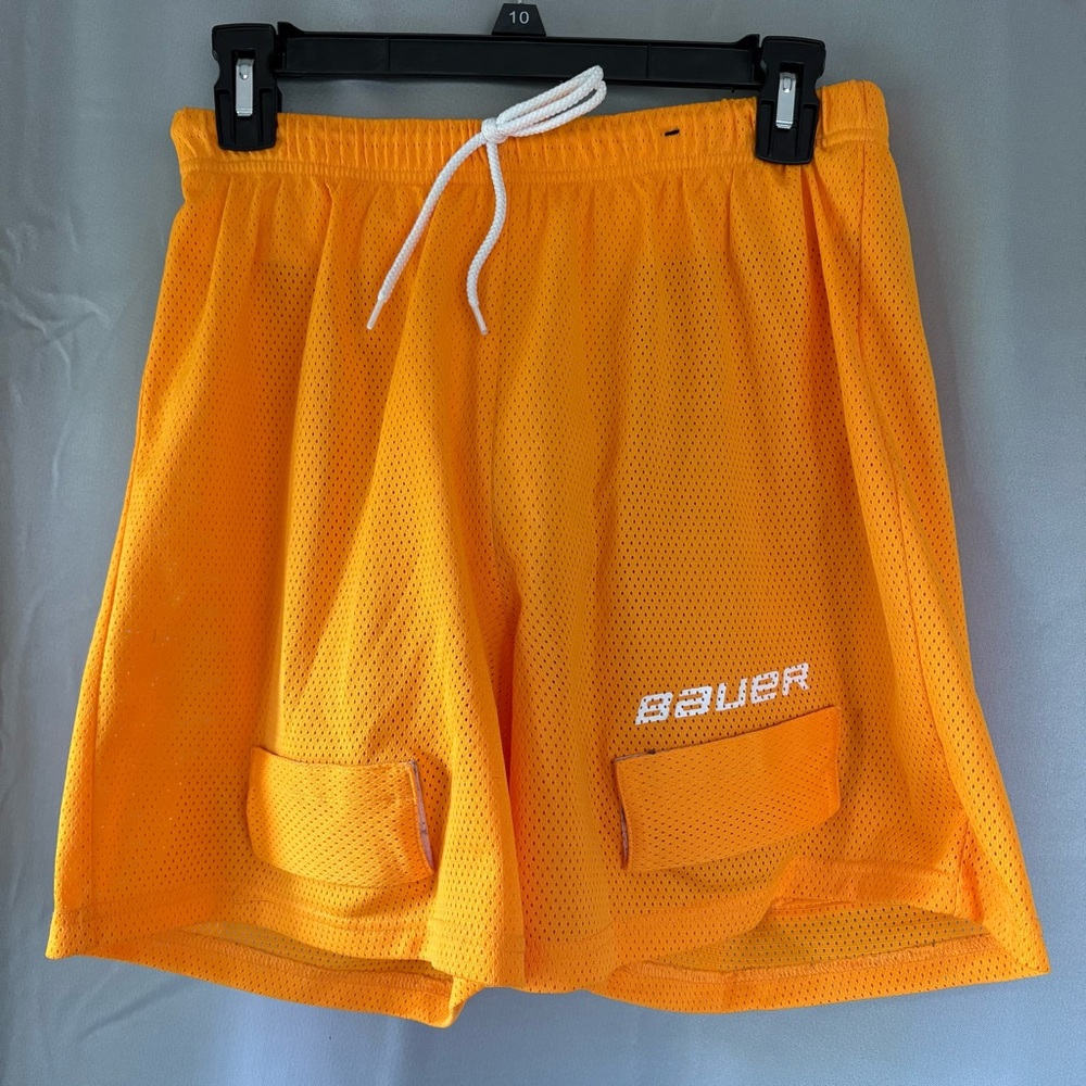 Bauer Orange Athletic Shorts Lightweight Elastic Fit